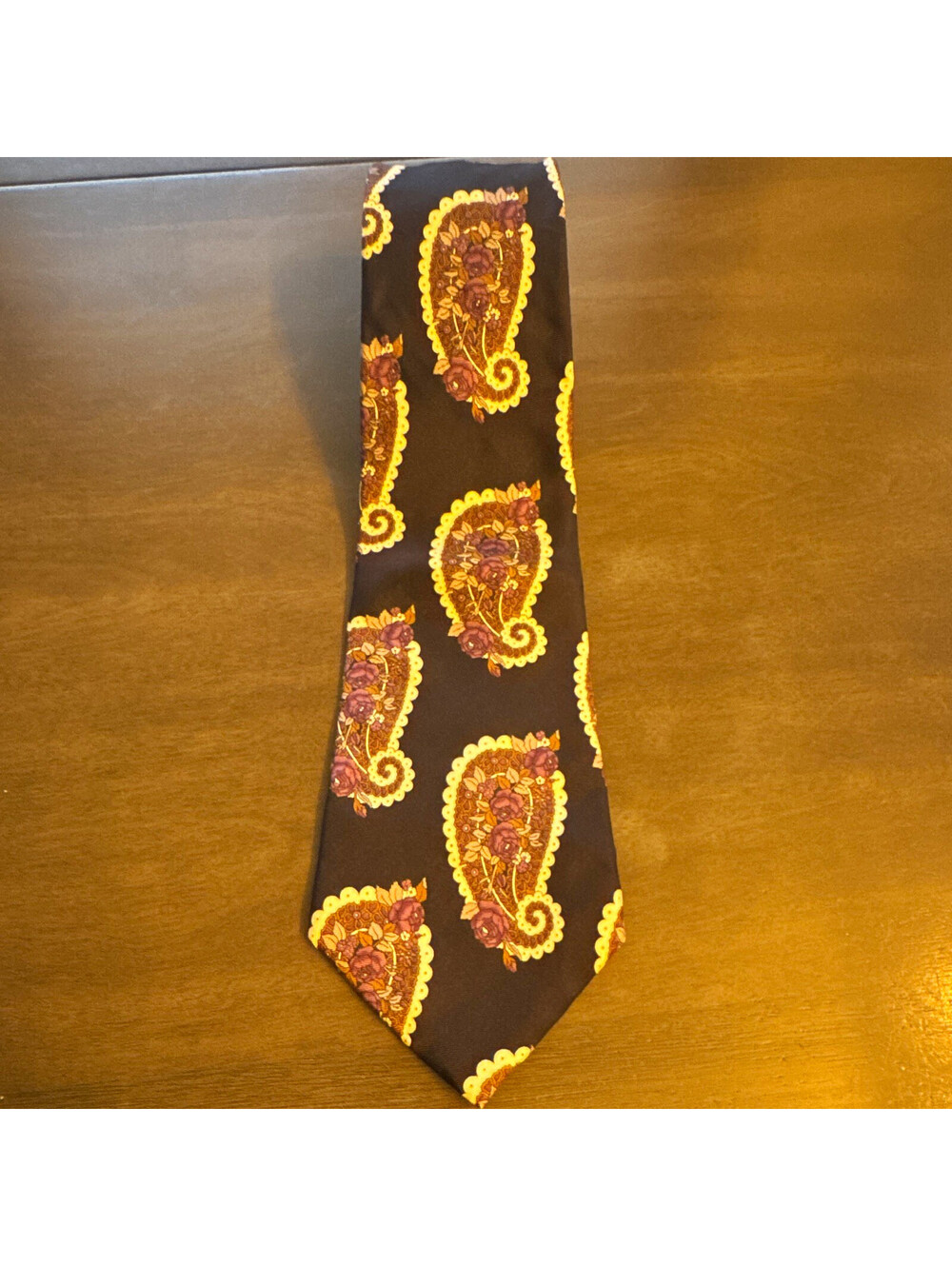 Stafford Men's All Silk Paisley Necktie, Purple Gold Cream, Made in USA [COPY]